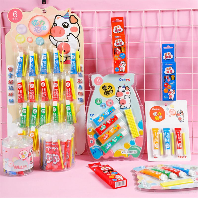 Safe Magic Bubble Glue Toy Blowing Colorful Bubble Ball Plastic Balloon