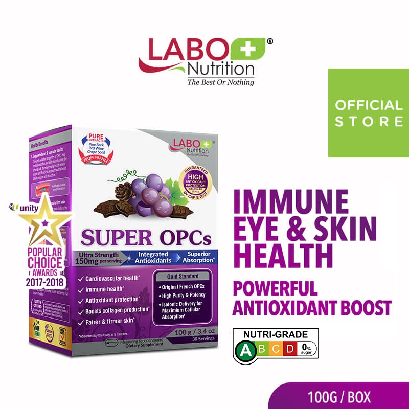 LABO Nutrition SUPER OPCs - French Grape Seed Extract for Eyes Skin Immune Heart Circulation Antioxidant Health 100g