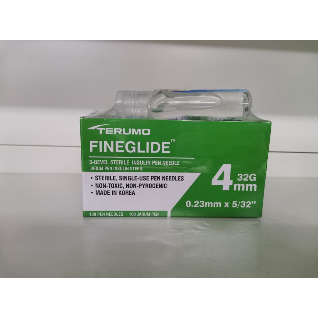 TERUMO FINEGLIDE 32GX4mm Sterile Insulin Pen Needle 100's (1 Box
