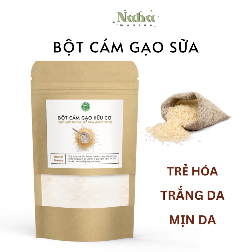 Organic pure milk rice bran powder 100gr - whitens skin, moisturizes ...