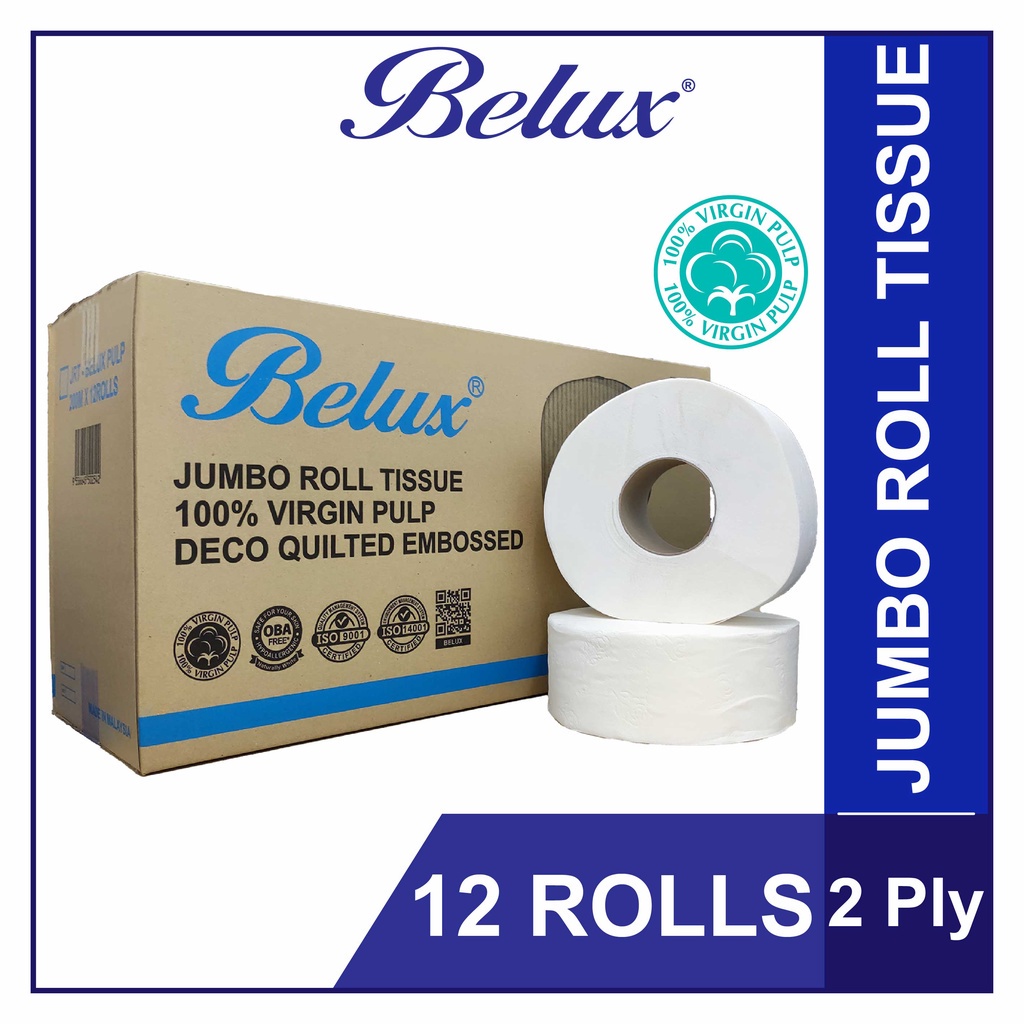 Wholesale Offer 250m x 12rolls BELUX SUPER JUMBO ROLL TOILET PAPER