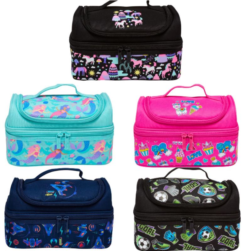 Smiggle Vibin'Double Decker Lunchbox/Children's Lunch Bag/Lunch