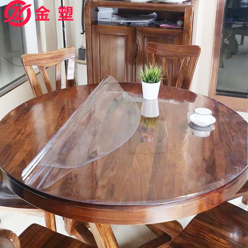 Custom Size Round PVC Tablecloth Waterproof Transparent Frosted Table ...