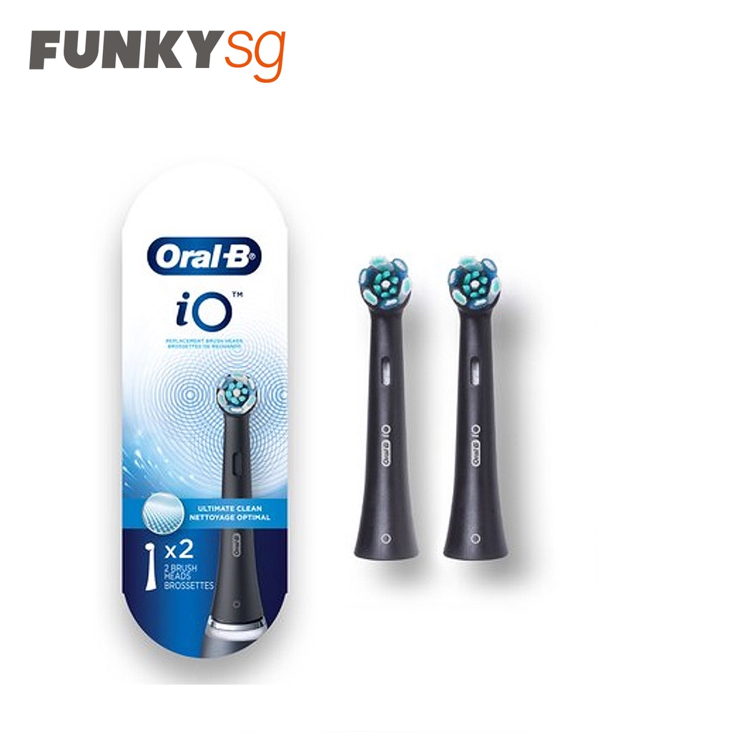 OralB iO Ultimate Clean Replacement Brush Heads, 2 or 4 Counts, Black or White Choice Shopee