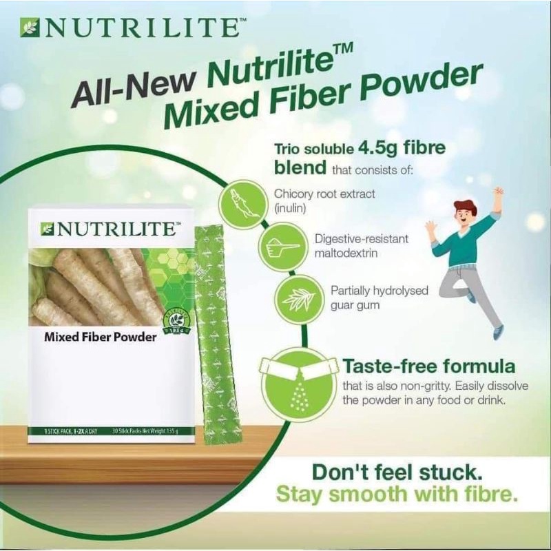Amway NUTRILITE Mixed Fibre Powder 135g (4.5g x 30 stick packs