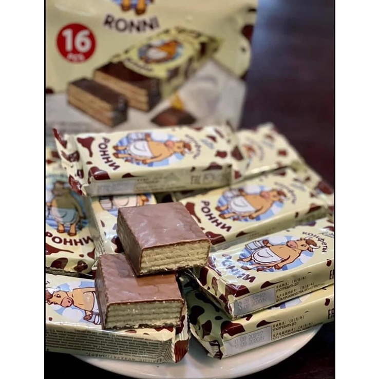 Waffle Candy Ronni Cow Chocolate Sponge Cake 528Gr Russian Pack
