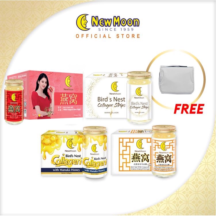 [Bundle of 4] Bird's Nest Collagen Strips + White Fungus Rock Sugar + Manuka Honey + American Ginsen