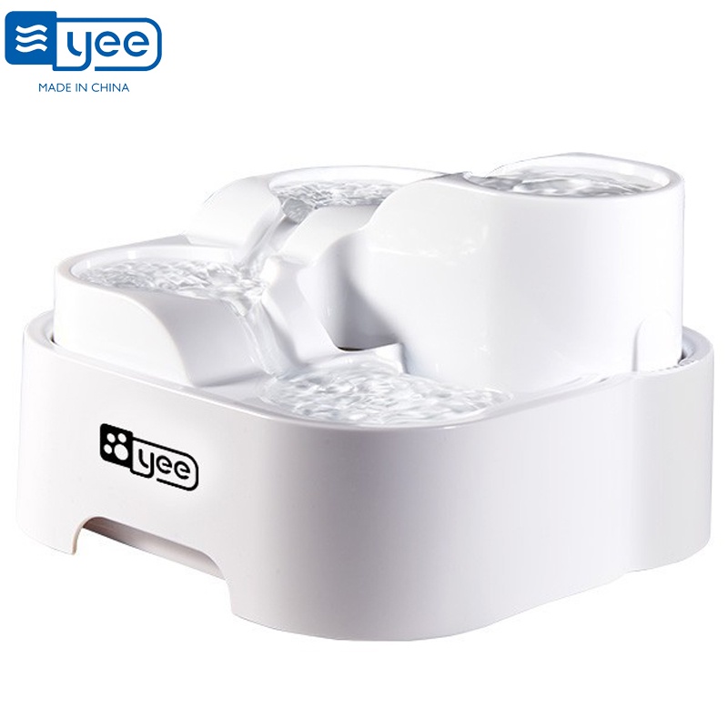 YEE Multilayer Waterfall Pet Fountain Large Mute Cat Water Dispenser 2 ...