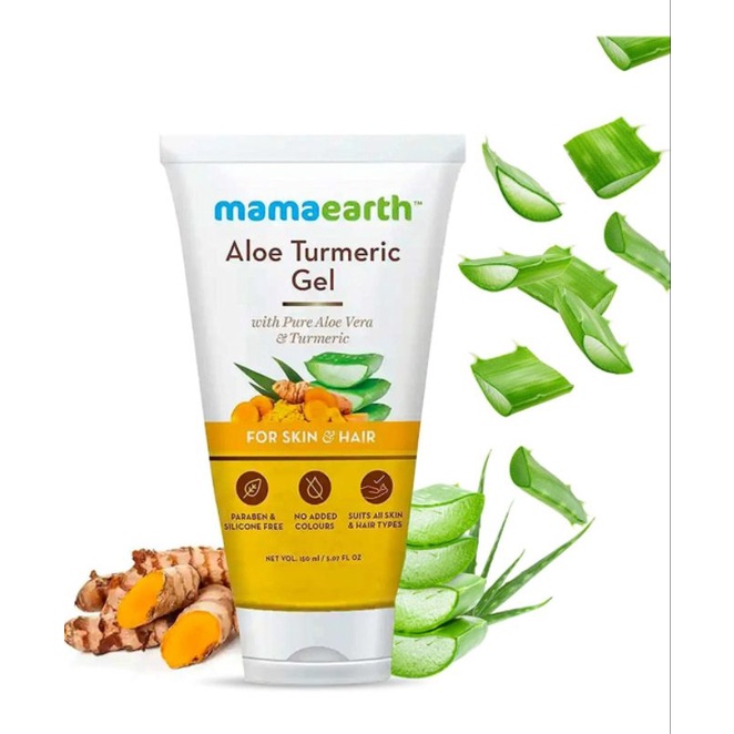 Mamaearth Aloe Turmeric Gel From 100 Pure Aloe Vera For Face Skin And Hair With Turmeric