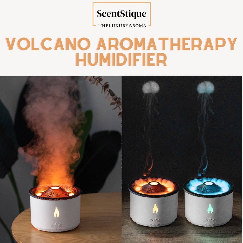 New Volcano Flame Aromatherapy Humidifier Air Diffuser Essential Oils  Ultrasonic Air Purifier Jellyfish Spit Circle Humidifier - Humidifiers -  AliExpress