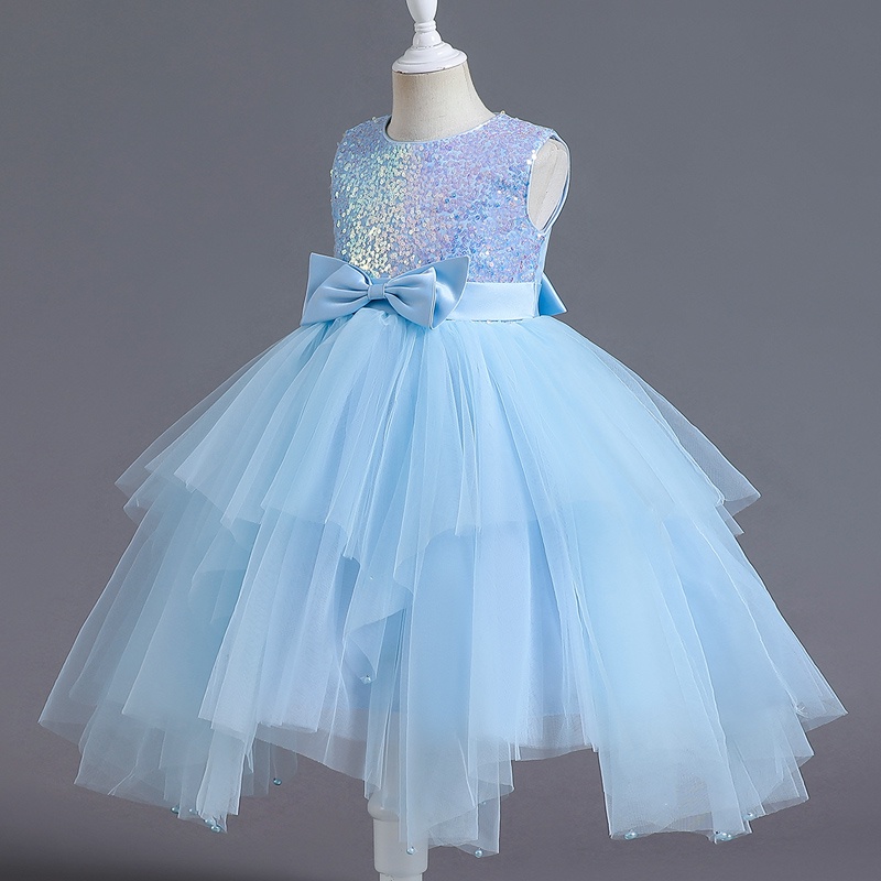 2-10 Years Old Girl Dress Sleeveless Fluffy Gauze Princess Ball Gown For  Birthday Party Purple Pink Sky Blue Short TUTU Dresses | Shopee Singapore