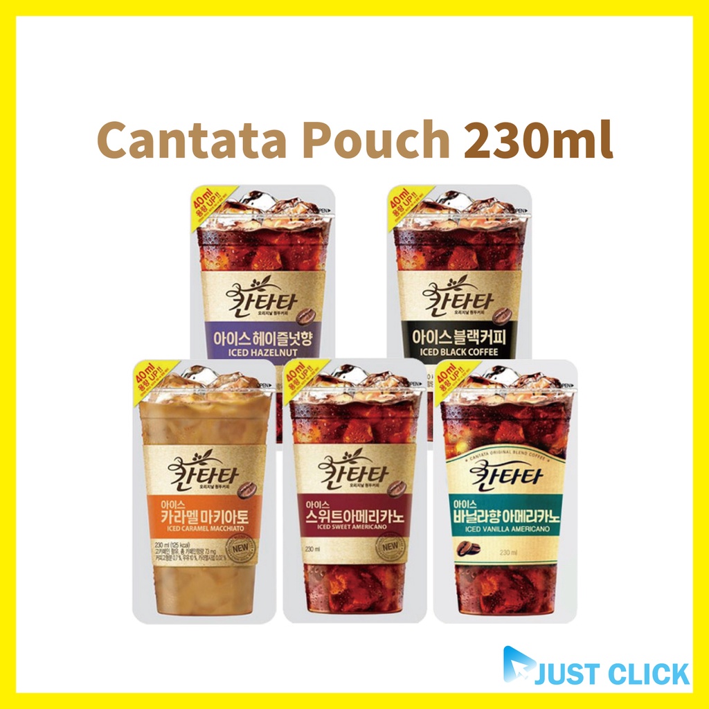 Cantata coffee pouch 230ml / Black Americano Hazelnut Caramel Macchiato