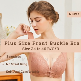 Front Buckle Plus Size No Steel Ring Bras Big Breasts Comfortable
