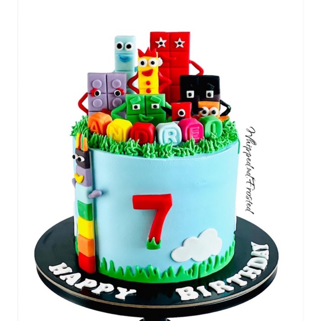 NumberBlocks Birthday Cake / Custom Birthday Cake / Eggless Birthday ...