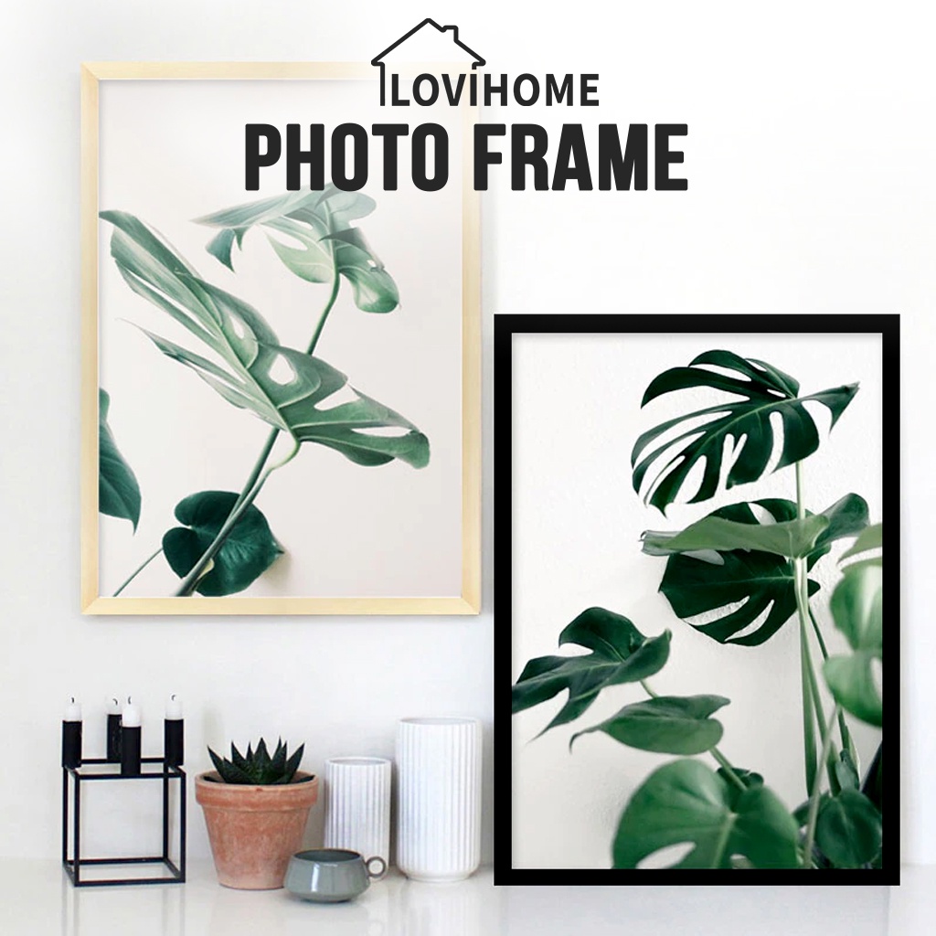 SG Wooden Picture Frame - Wall Art Poster Painting Photo Hanging Stand Hook Home Desk Table Decor A3 A4 6R 8R 30x40cm