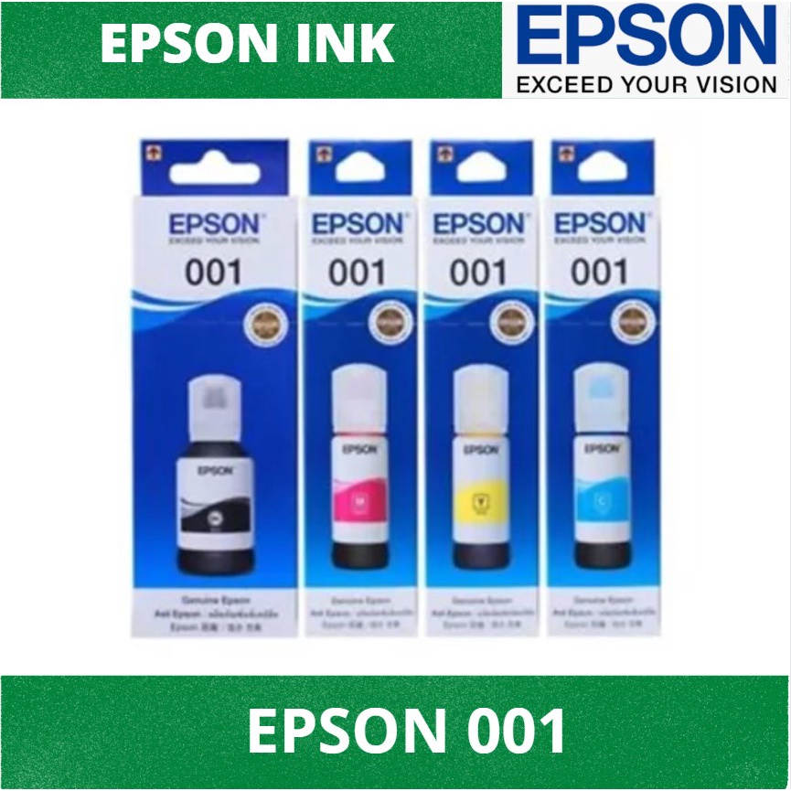 Epson 001 Original Ink Bottle Black Cyan Magenta Yellow for L4160 L4150 ...