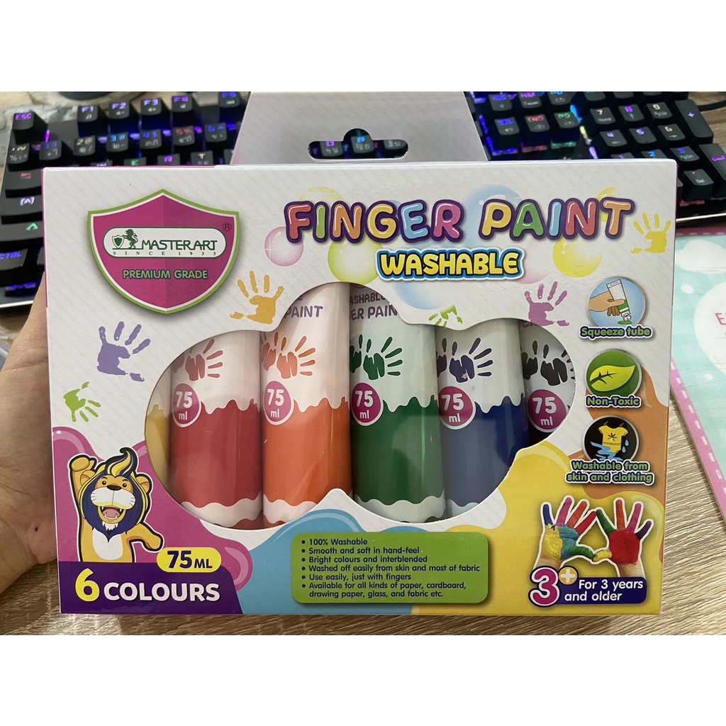 Master ArtFinger Paint Washable Hand For Children 75 ml. 6 Colors Shopee Singapore