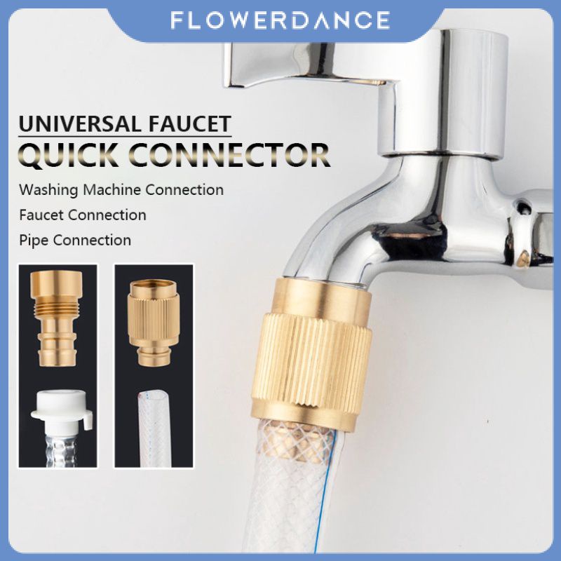 Useful Brass Quick Connector Universal Hose Adaptor Tap Adapters Basin