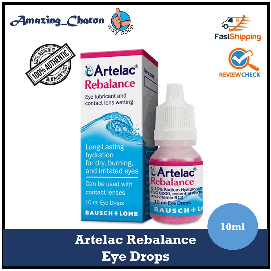 👍 Artelac Rebalance Eye Drops 10ml, for dry eyes, contact lens (5star