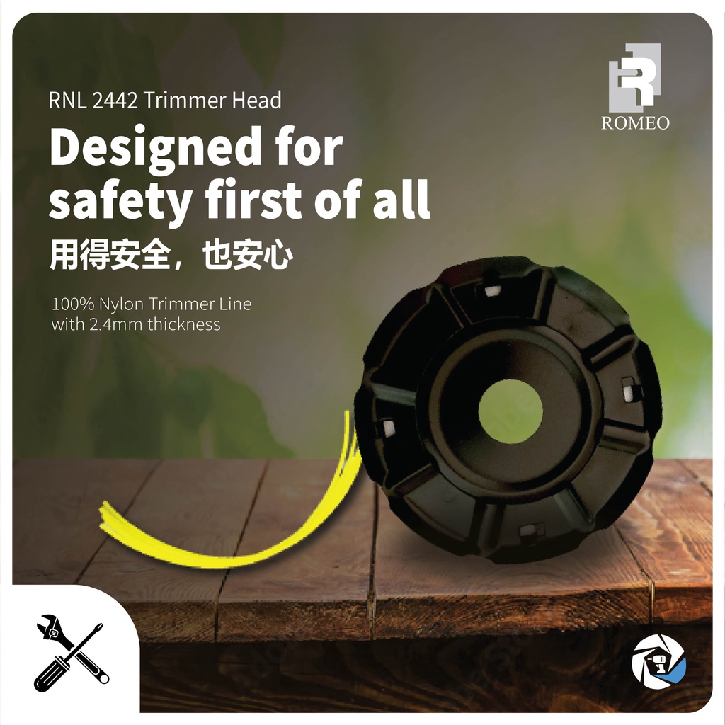 PROTOOLS FG GRASS TRIMMER CUTTER DISC HEAD 2.4MM WITH TRIMMER LINE ...