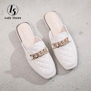 Women Shoes Mules Flat Slippers Fashion Pointed Toe Baotou Silk Crystal  Bling Flower Flat Cool Slippers Party Mules