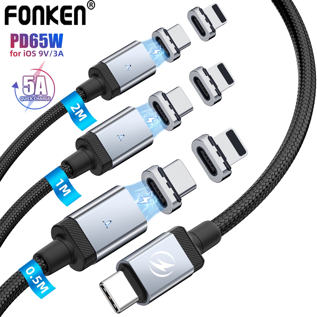 Fonken USB C Cable PD65W Type C Cable PD27W USB C To IOS Cable