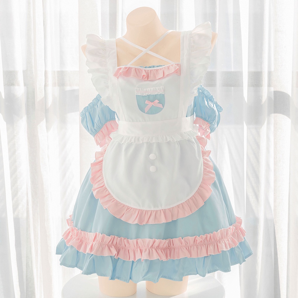 GGG Ice Cream Maid Suit Cute Candy Color Sling Uniform Costume ...