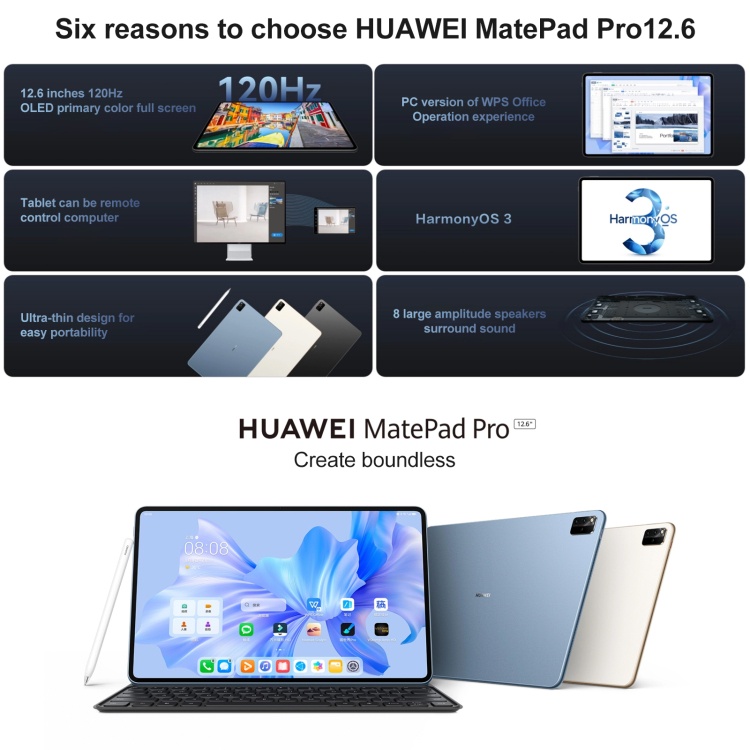 Huawei MatePad Pro 2022 WGRR-W09 WiFi 12.6 inch 12GB+512GB | Shopee ...
