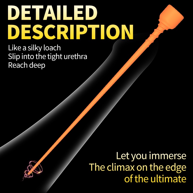 Super Long Urethral Plug with Suction Cup Horse Eye Stick Penis Plug