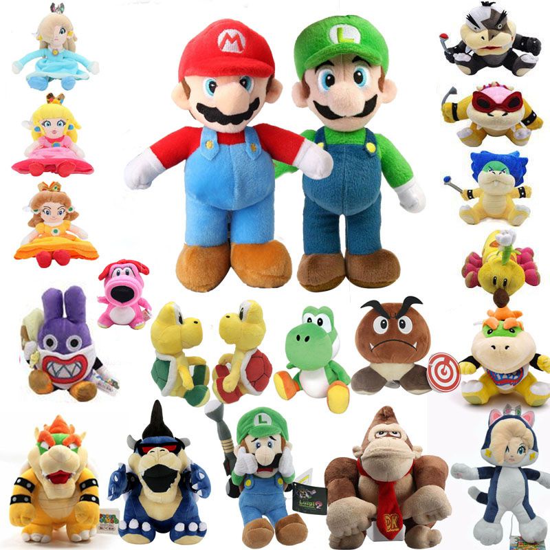 HYC Humey Super Mario Bros. Little Buddy Stuffed Doll Koopa Baby Bowser Jr Plush Toy 25cm