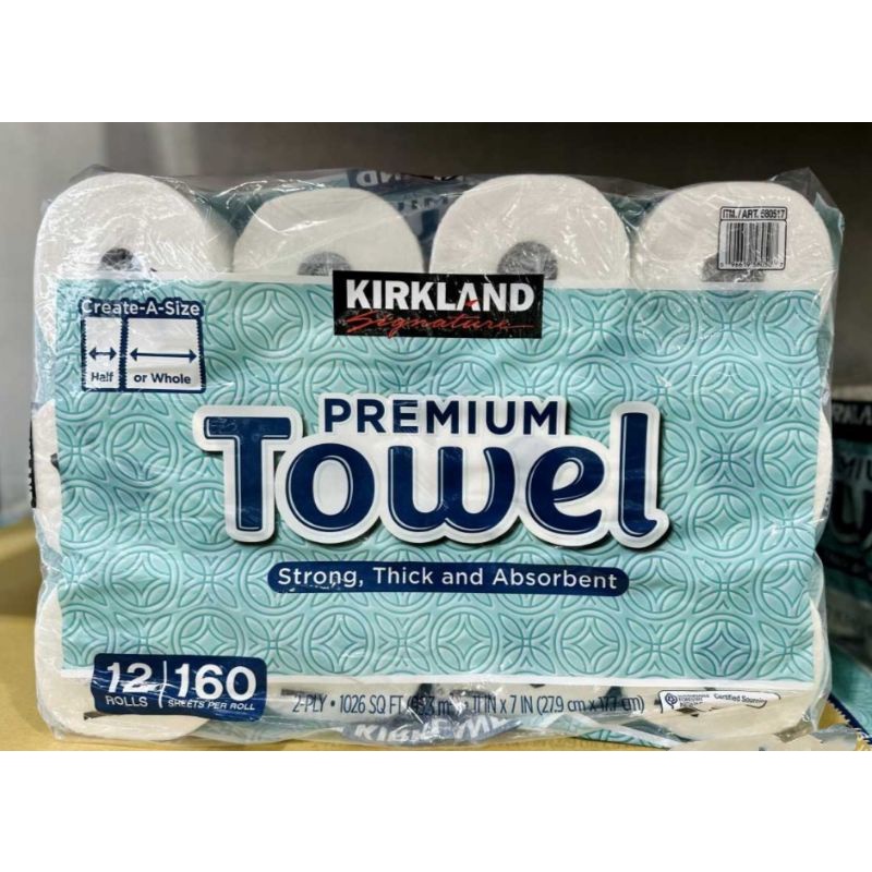 Costco 160 Sheets/1 Roll Kirkland TwoLayer Random Tear Premium Kitchen