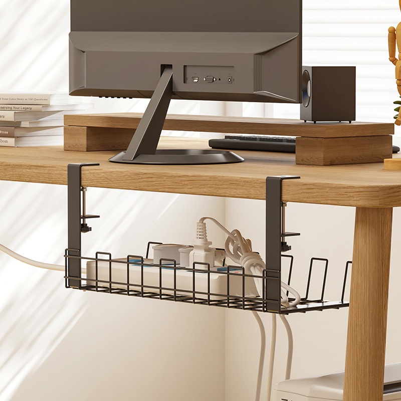 Under Desk Cable Management Tray Clamp Hidden Cable Rack Organizer Wire ...