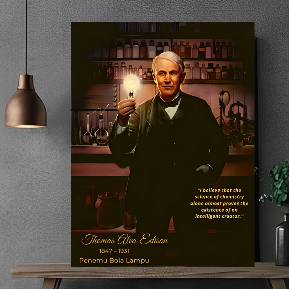 FAMOUS WORLD SCIENTIST POSTER THOMAS ALVA EDISON SAINTIST WALL ...