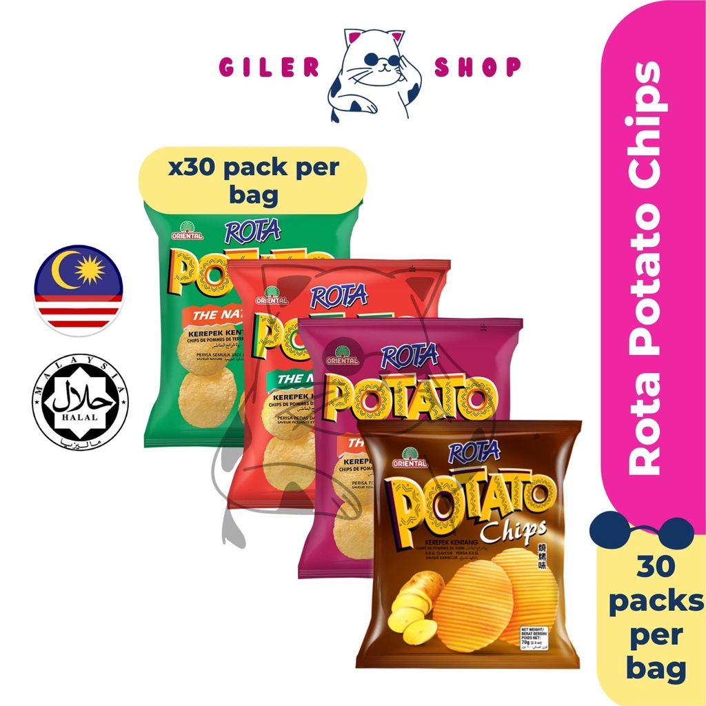 Potato Chips Rota 16g x 30 pcs Tomato, Hot & Spicy, Bbq | Shopee Singapore