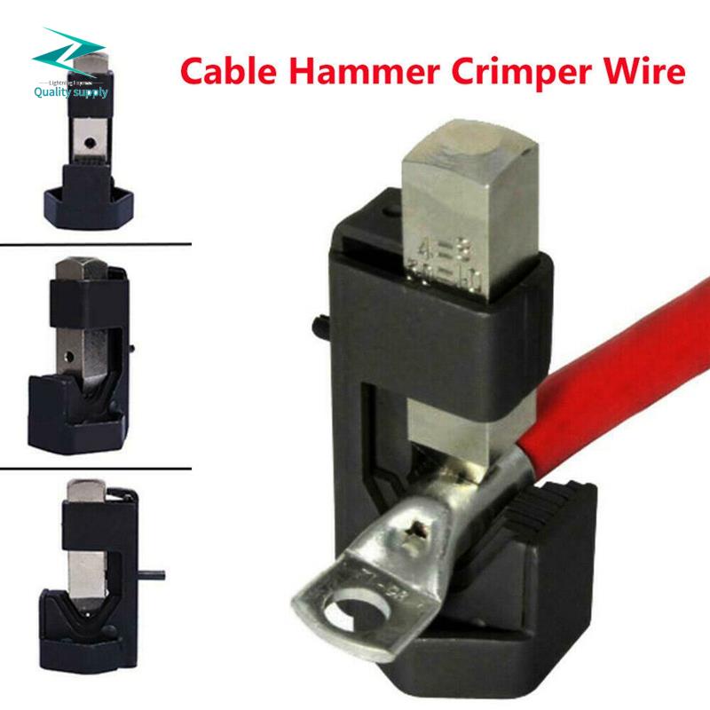 Hammer Lug Crimper Tool for 8 AWG 0000 AWG Battery and Welding Cables