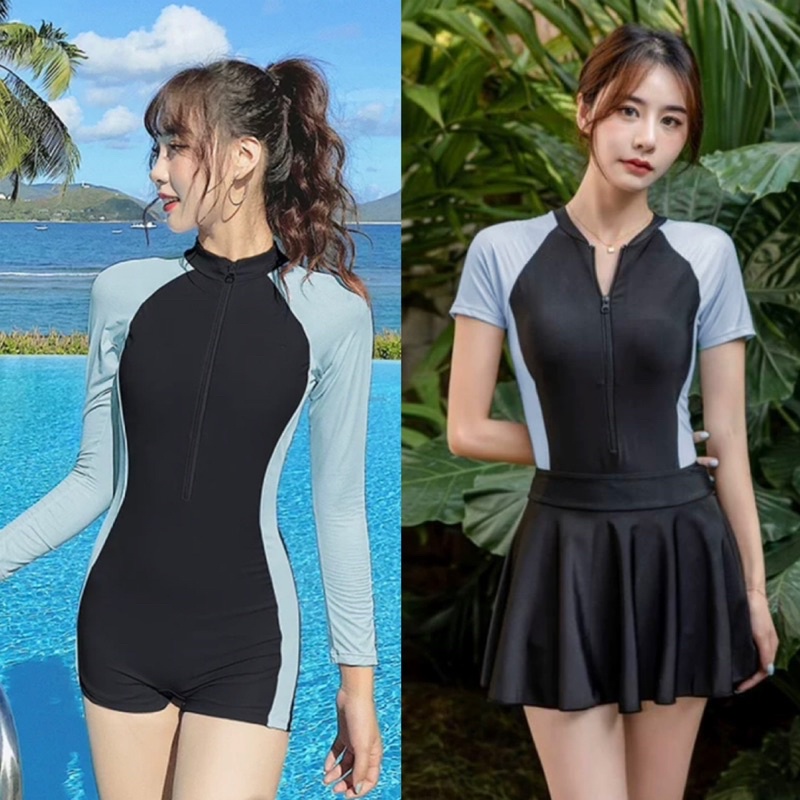 [SG Seller] Swimming bodysuit for women, swimwear with sleeves