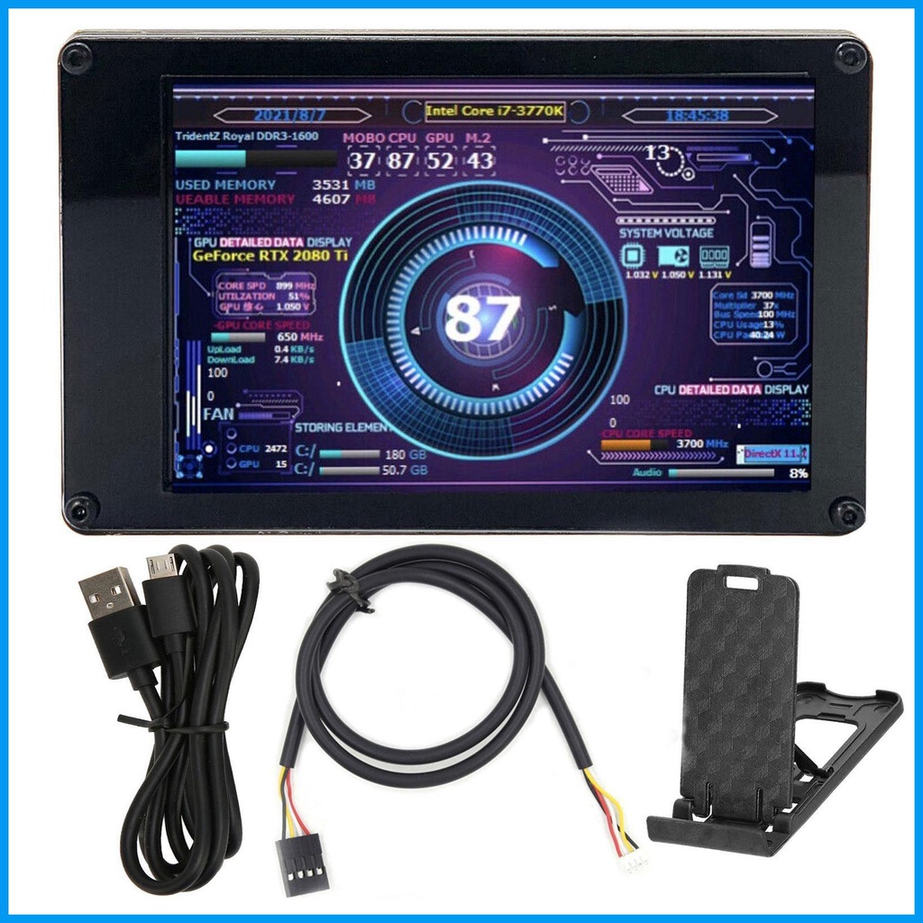 Temp Display for PC 3.5 Inch TypeC Mini Screen Plug and Play Laptop
