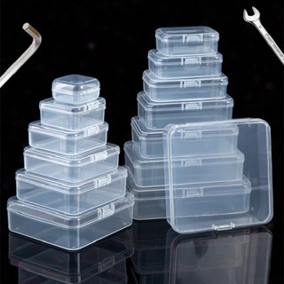 4Pcs Square Storage Boxes Small Clear Storage Containers with Cover for  Items Beads Watches Jewelries