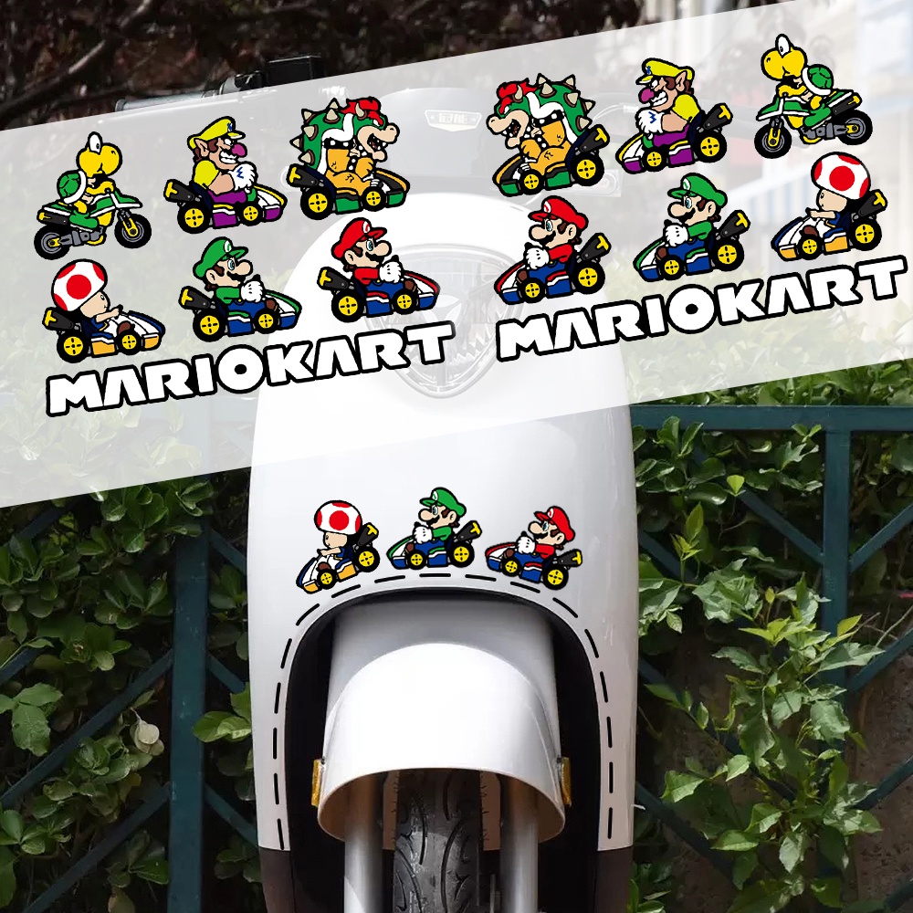 MARIO KART Reflective Motorcycle Sticker Super Mario Classic Game
