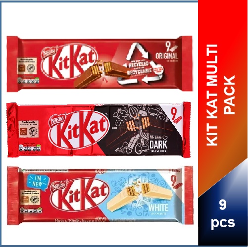 Kit Kat 2 Finger (Original / Dark / White Chocolate) 9 Bars 186.3g (Exp