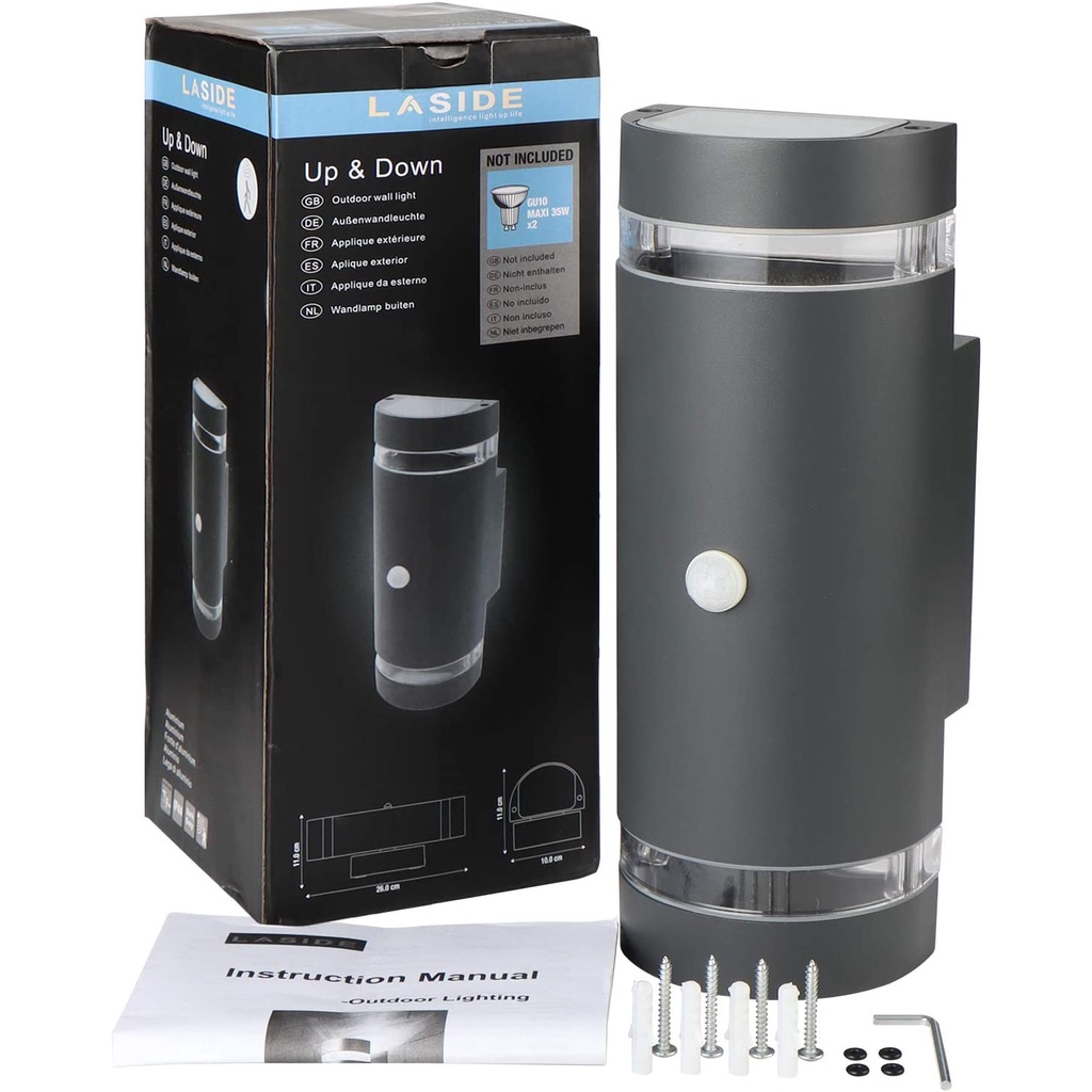LASIDE Outdoor Security Wall Lights with PIR Motion Sensor, Max 35W ...