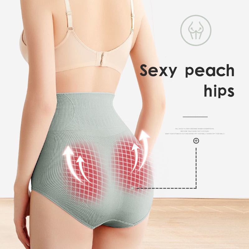 Womens High Waist Tighten Abdomen Underwear Graphene Antibacterial Female Panties Ladies