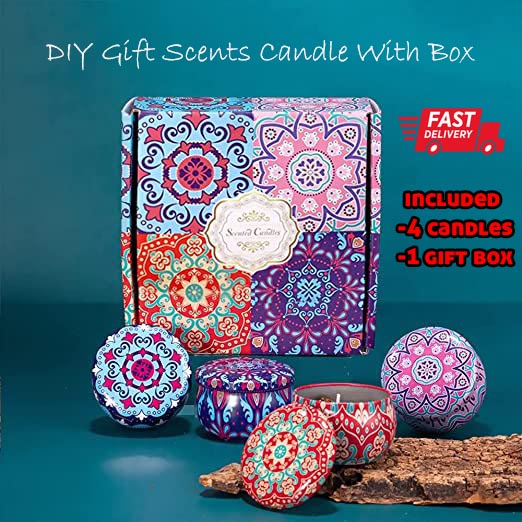 [SG Seller] Gift DIY Candle Gift Box With 4 Candle 70g / 140g (Included