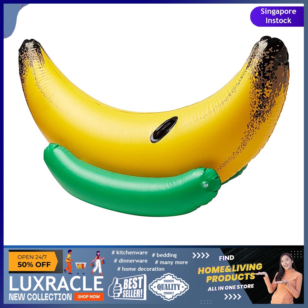 [sgstock] Greenco Giant Inflatable RideOn Banana Float, Yellow Banana
