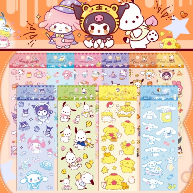 guka Cute Sanrio Sweet DIY stickers cinnamoroll melody sticker Manual ...