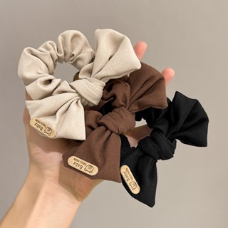 Bow Hair Ribbon Vintage Black Velvet Scrunchie Women Long Elastic Tie  Headwears