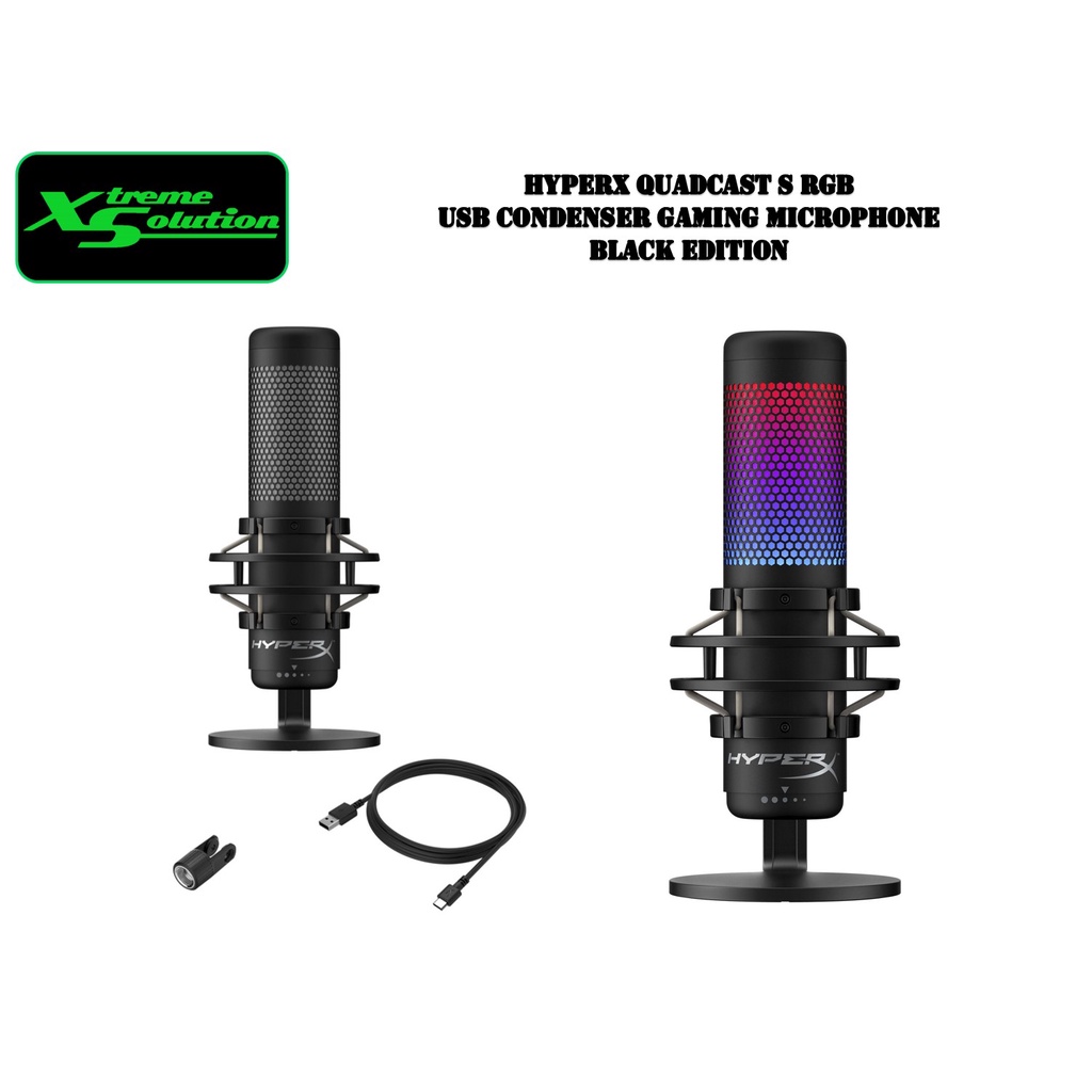 HyperX Quadcast S - RGB USB Condenser Gaming Microphone | Black / White ...