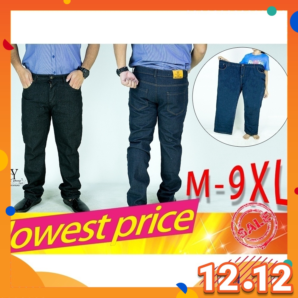 Cy S11 PLUS BIG SIZE MAN DENIM JEANS LONG PANTS STRAIGHT CUT PANTS JEANS SIZE BESAR Adult Men Sexl KERJA