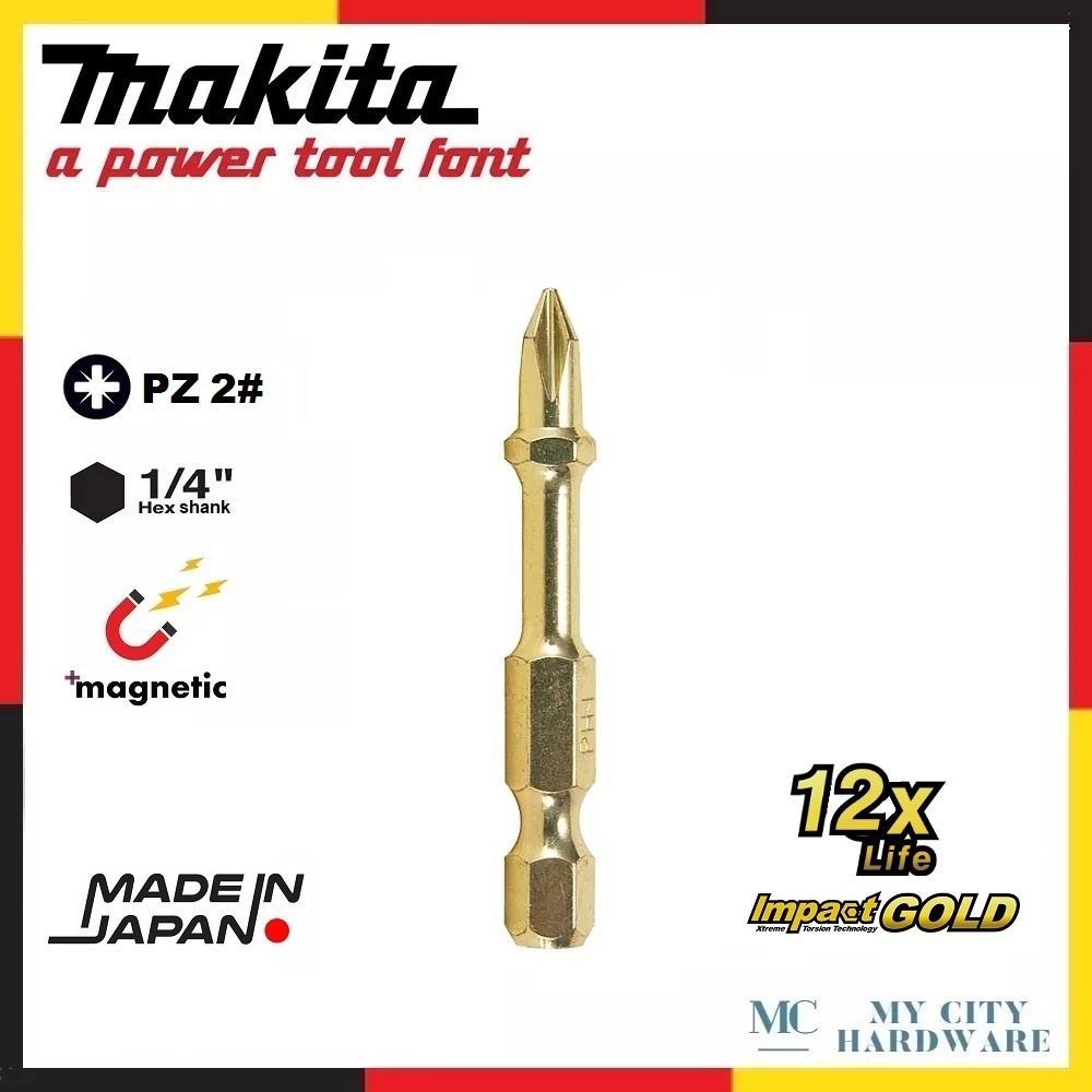 Makita PZ.2 x 50mm 1/4'' Hex Shank Impact Gold Torsion Phillips ...