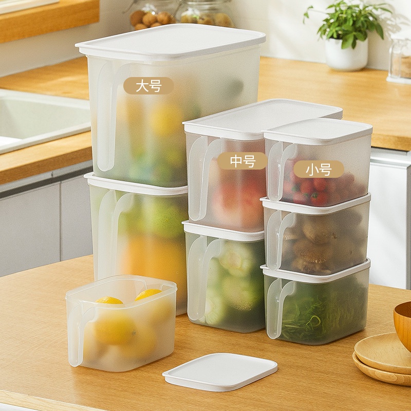 Stackable Fridge Storage Box with Lid and Handle Kitchen Organizer with ...